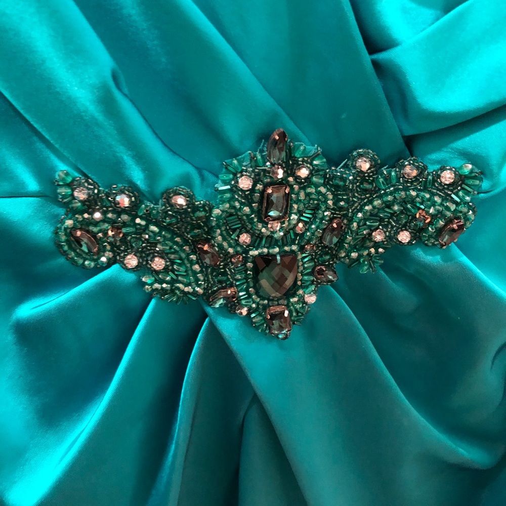 David Meister evening dress turquoise As-Is